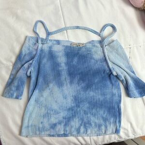 Blue & White Crop Top